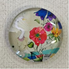30mm Art Glass Backed Cabochons - Fairy Tale Design 4 - each