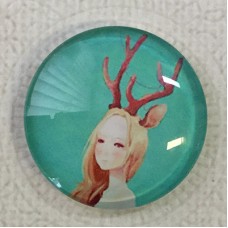 30mm Art Glass Backed Cabochons - Fairy Tale Design 8