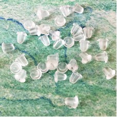 5x4mm Clear Small Silicone Economy Earnuts