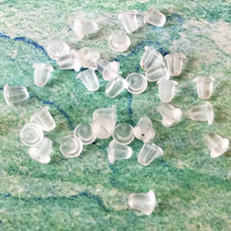 5x4mm Clear Small Silicone Economy Earnuts