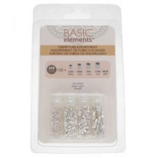 Beadsmith Basic Elements - Silver Plated Crimp Tube Assortment - 600pc