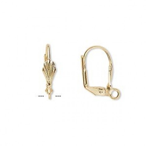 17mm French Shell Leverback Earwires - Gold Plated