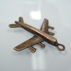 35x36mm Antique Bronze Airplane Pendant - Pack of 4