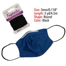 3mm Black Spandex Mask Cord - 5yd/4.5m