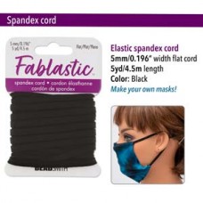 5mm Black Spandex Mask Cord - 5yd/4.5m