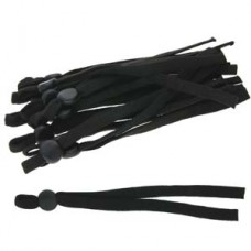 Fablastic 7.5in Face Mask Spandex Cord w-10mm Flat Silicone Bead - Black - Pk of 12
