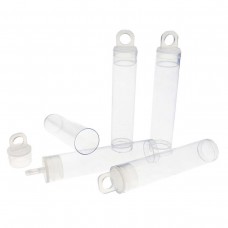 2.5" x 9/16" (62.5x14mm) Plastic Storage Tubes w/Hang Cap - Pk of 10