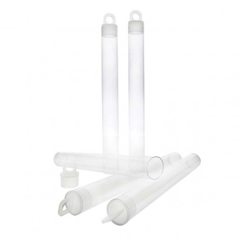 5" x 9/16" (12.5cmx14mm) Plastic Storage Tubes w/Hang Cap - Pk of 50
