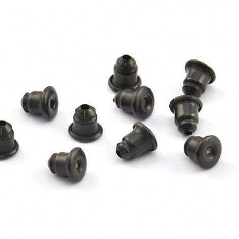5x5mm Black Oxide Bullet Style Quality Rubber Earnuts
