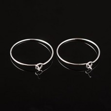 20mm 20ga Silver Plated Earring or Wine Glass Hoops - Pack of 10 Pair