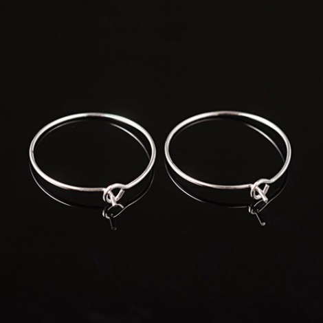 20mm 20ga Silver Plated Earring or Wine Glass Hoops - Pack of 10 Pair