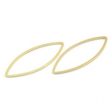 41x16x1mm Gold Plated Marquise Link Connectors - Pack of 4