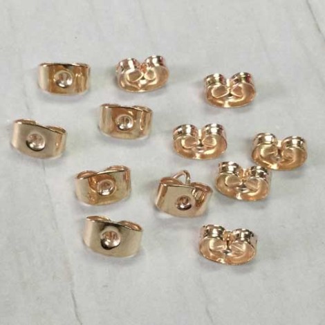 5x6mm Light Rose Gold Plated Brass Butterfly Earring Clutches