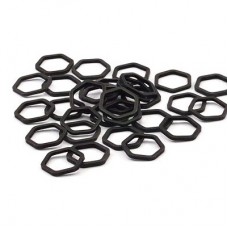12x1mm Black Oxidized Brass Hexagon Geometric Link Rings