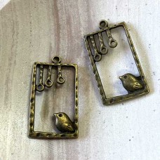 34x19mm Ant Bronze Bird Connector Pendant - Pack of 10