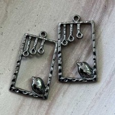 34x19mm Gunmetal Bird Connector Pendant - Pack of 10
