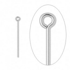 22mm (1") 21ga Silver Plated Brass Eyepins - Pack of 50