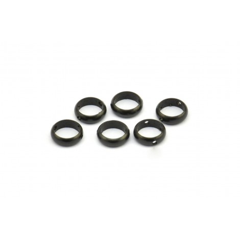8x2.5mm Black Oxide Plated Brass Round Connector Rings with 2 Holes