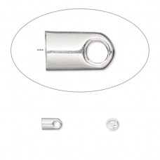5.5x3.5mm Silver Plated Cord Ends (2-2.5mm cord) - Pack of 20