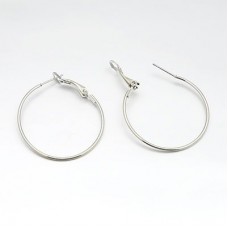 35mm Platinum Silver Plated Iron Earring Hoops