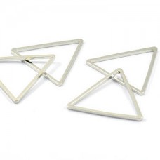 26.5x1.2mm Silver Plated Brass Triangle Link Connectors