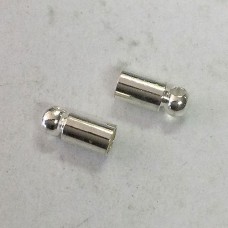 3.5X2mm (1.5mm ID) Crimp Cord End with Ring - Silver Plated - Pack of 10