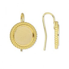 12mm ID Gold Plated Beaded Earwire Settings