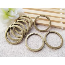 30mm Antique Bronze Quality Plated Flat Profile Split Rings