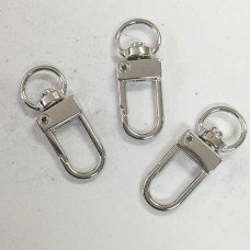 33x12mm Rhodium Silver Colour Plated Swivel Lanyard or Keychain Clips