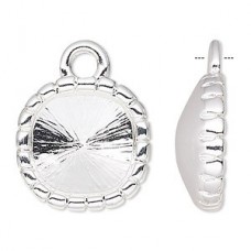 10x10mm ID Silver Plated Square Drop Setting - Each