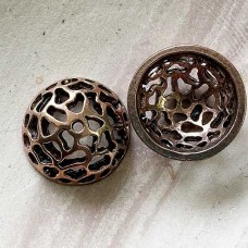 19mm Antique Copper Cut-out Beadcaps - Each