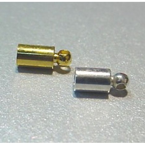 Base Metal End Caps for 2-2.5mm Cord - Gold/Silver