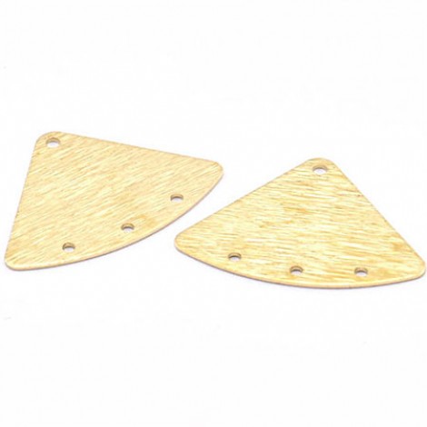 18x26x0.6mm Raw Brass Fan Connectors with 4 holes - Pack of 4