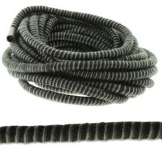 5mm Fiber Wrapped Cord - Black/Grey - 5 metres