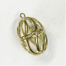 35x22mm Gold Colour Plated Hinged Bead Cage Pendant - Each