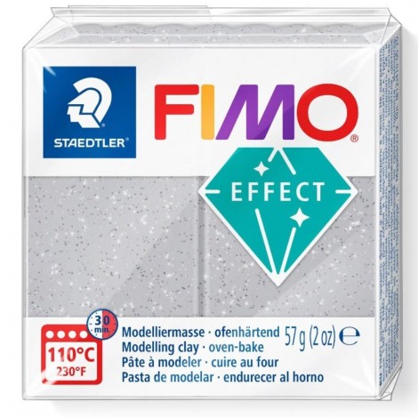 Fimo Soft Effect Polymer Clay 57g - Silver Glitter