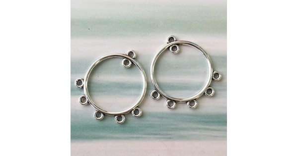 X Mm Antique Silver Chandelier Round Earring Drops Hoops