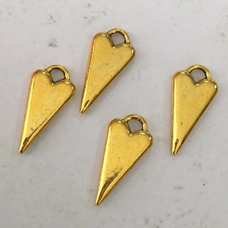 22mm Antique Gold Plated Love Heart Charms - Pack of 10 22mm Antique Gold Plated Love Heart Charms - Pack of 10