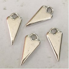 22mm Antique Silver Plated Love Heart Charms - Pack of 10