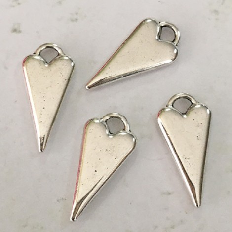 22mm Antique Silver Plated Love Heart Charms - Pack of 10