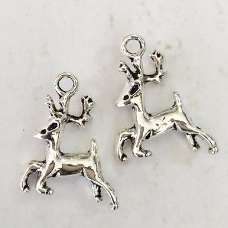 18mm Antique Silver Plated Reindeer Charms