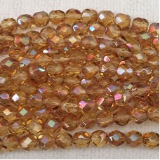 6mm Czech Firepolish Glass Beads - Crystal Celsian - Pack of 20