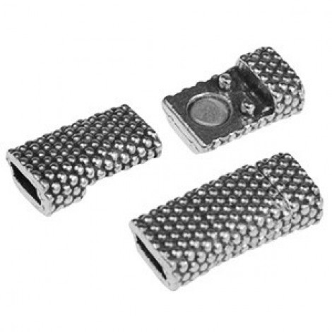 5mm Dots Magnetic Clasp for Flat Leather - Ant Silver