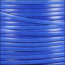 5mm Flat Italian Dolce Leather Cord - Blueberry