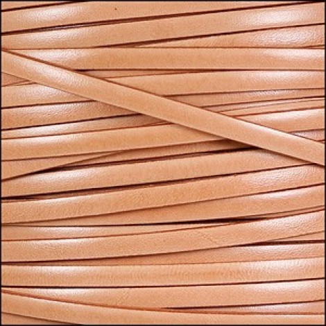 5mm Flat Italian Dolce Leather Cord - Cantaloupe