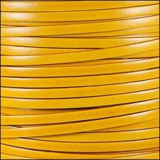 5mm Flat Italian Dolce Leather Cord - Buttercup