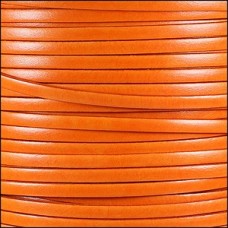 5mm Flat Italian Dolce Leather Cord - Tangerine