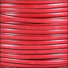 5mm Flat Italian Dolce Leather Cord - Watermelon - Per metre