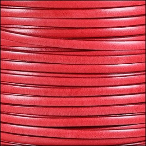 5mm Flat Italian Dolce Leather Cord - Watermelon - Per metre