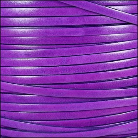 5mm Flat Italian Dolce Leather Cord - Violet - Per metre